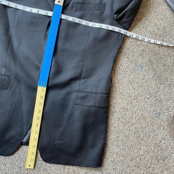 Calvin Klein Lord & Taylor Men's 44L Slim Fit Suit Blazer Jacket Gray 100% Wool - Picture 3 of 14